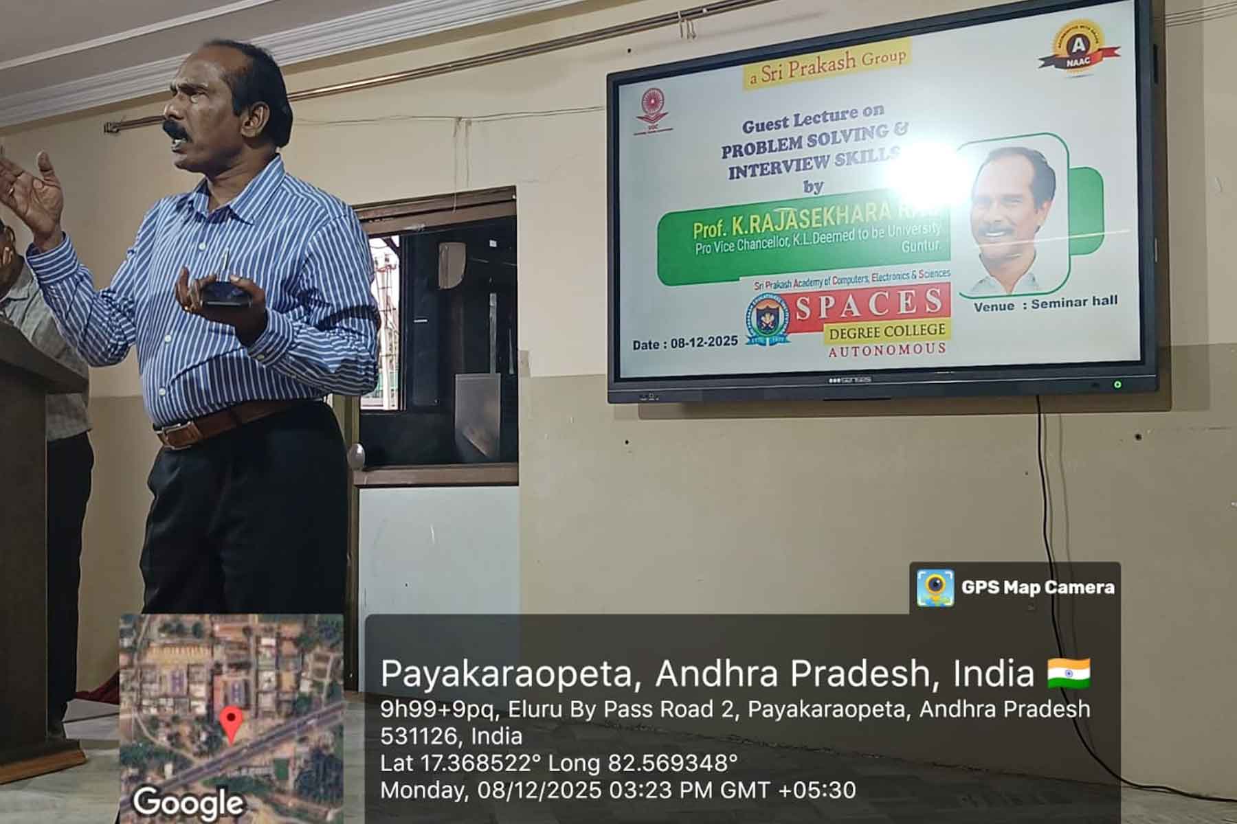 Guest Lecture on Problem-Solving, Interview Skills, and Career Development by  Prof. K. Rajasekhara Rao