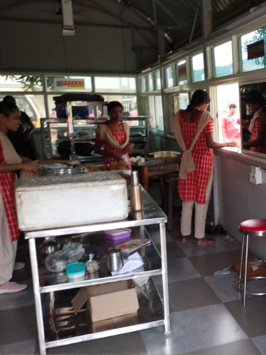 Students gaining practical experience in canteen management