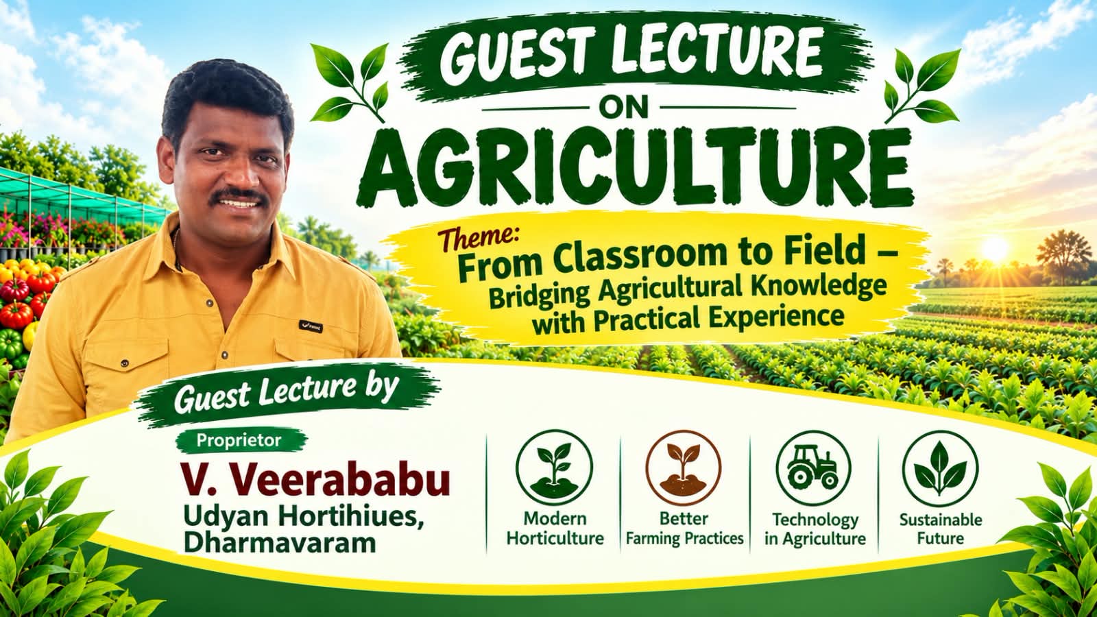 Guest lecturer for B.Sc Agriculture and Rural development 2026